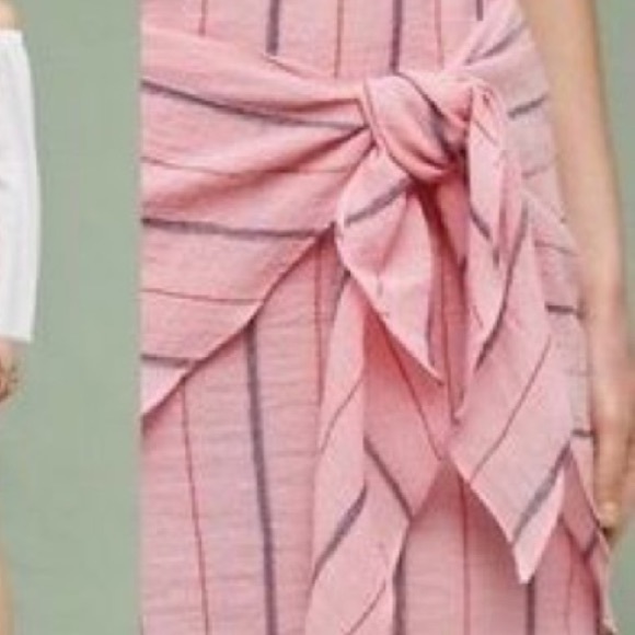 Anthropologie Pink Tie Waist Skirt Size M - Picture 2 of 7
